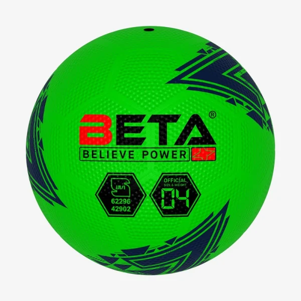 Beta dribble rubber soccer ball, size 4, green color